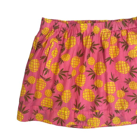 J. Crew 100% Cotton Pineapple Print Pink Mini Skirt Womens Small - Picture 2 of 6